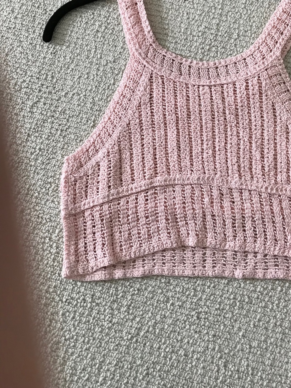 Anthropologie pale pink  crop top (crochet)